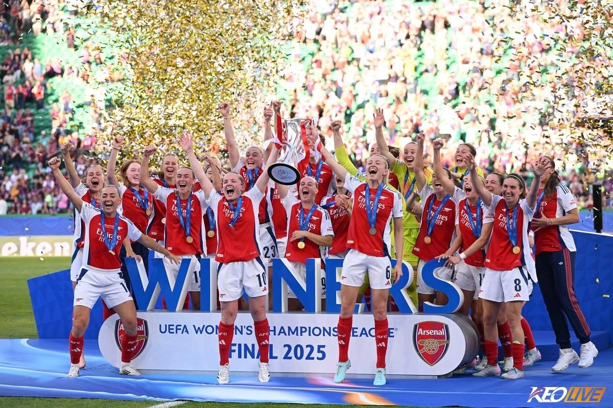 Chức vô địch sau 18 năm chờ đợi của Arsenal phá vớ thế thống trị của Lyon và Barcelona trong nhiều năm | Keolive