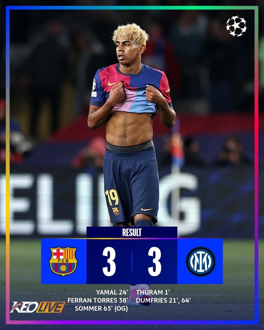 Barcelona 3-3 Inter Milan | Keolive