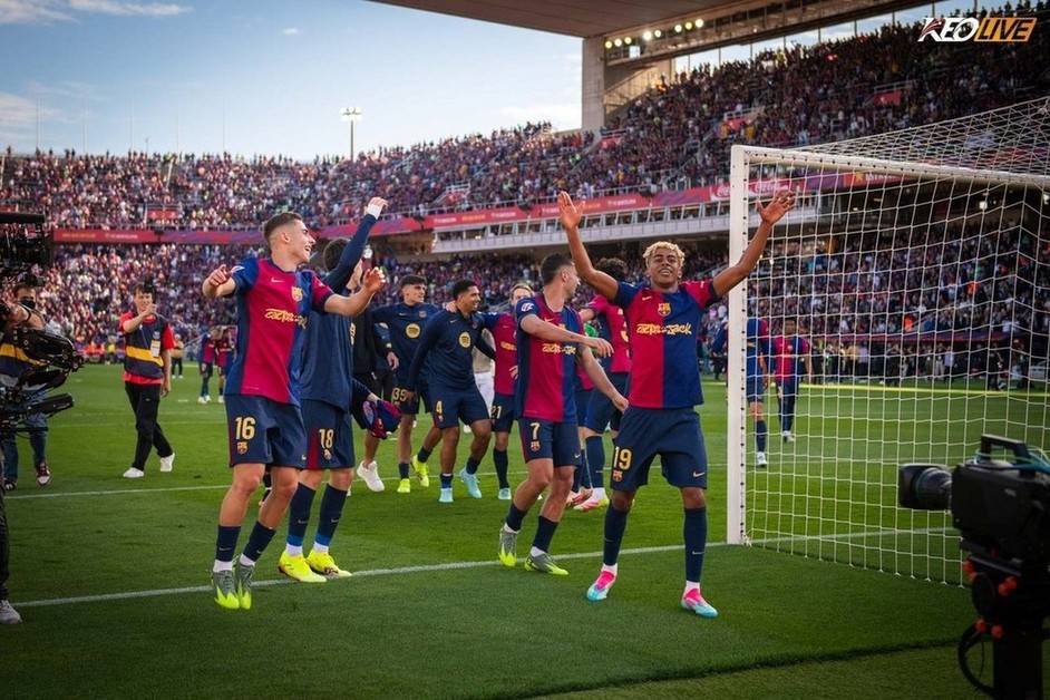 Barcelona chỉ cần thêm 2 điểm nữa trong 3 trận còn lại để chính thức lên ngôi vô địch La Liga 2024/25 | Keolive
