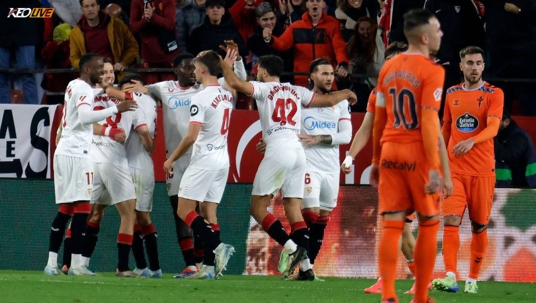 Sevilla đã giành chiến thắng tối thiểu 1-0 trước Celta Vigo trong trận đấu ngày 15/12/2024 | Keolive