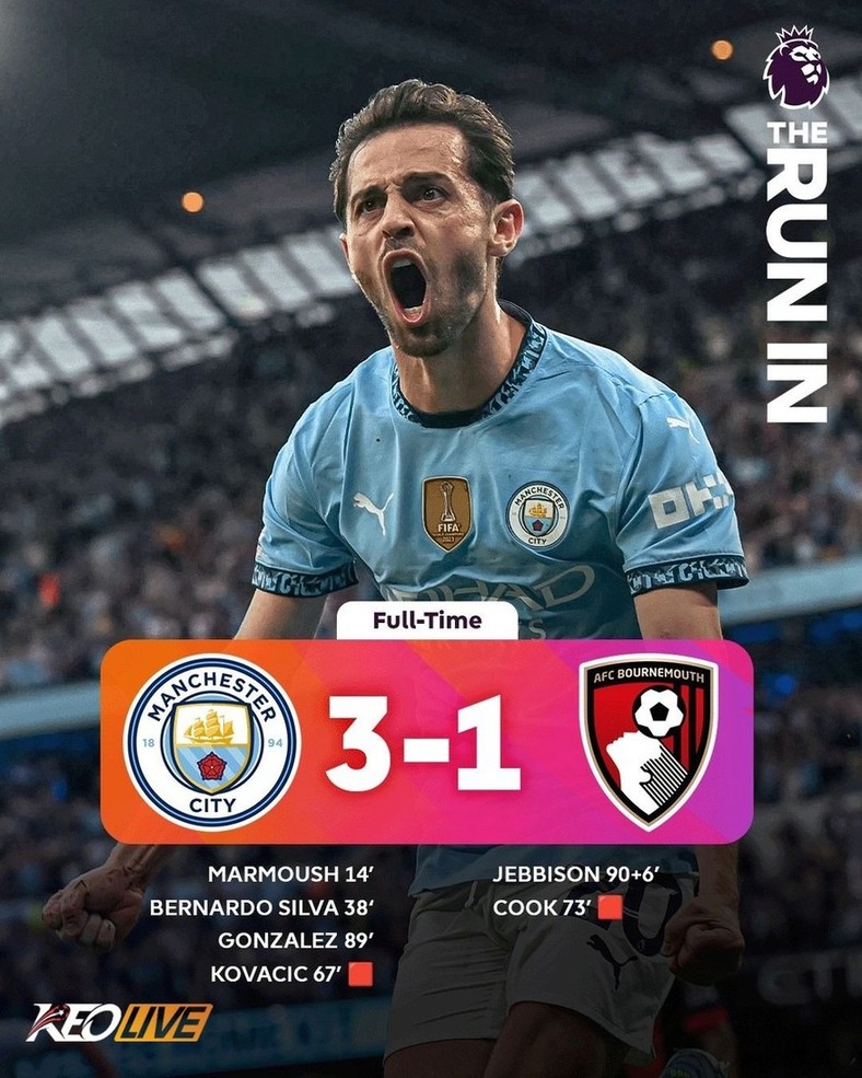 Manchester City 3-1 Bournemouth | Keolive