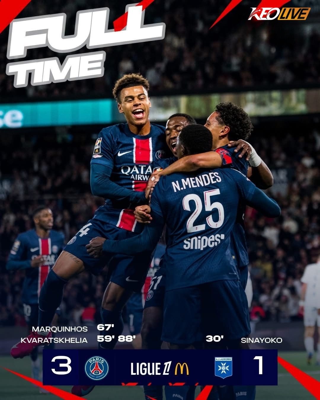 PSG 3-1 Auxerre | Keolive