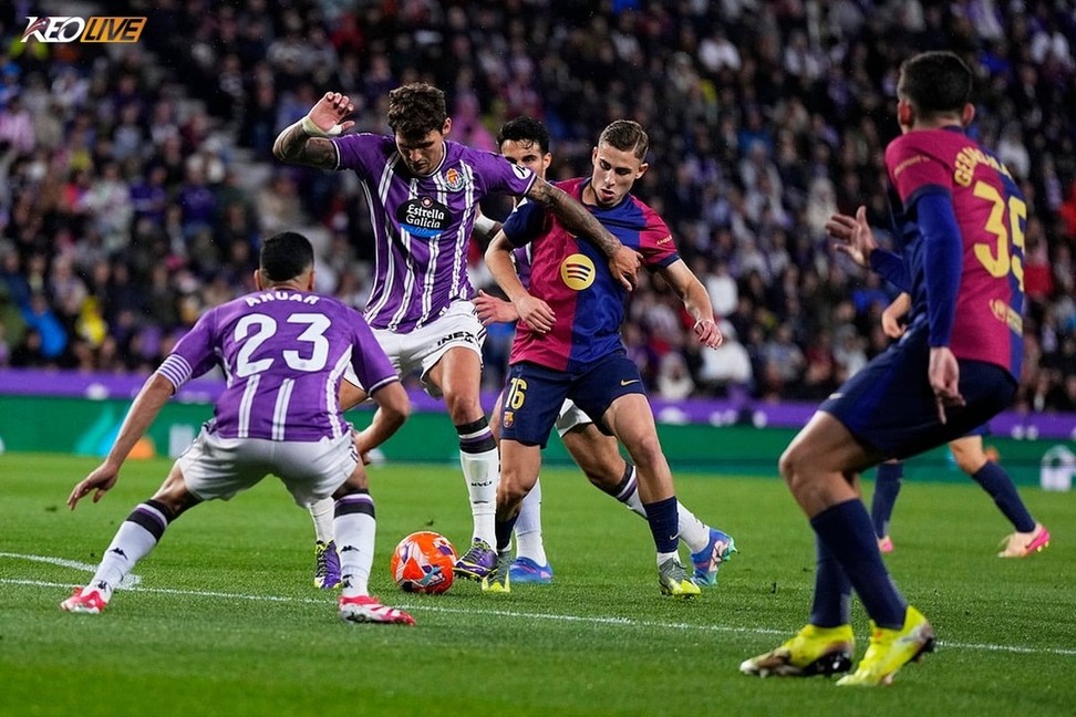 Valladolid đã chơi rất tốt trong hiệp 1 và hoàn toàn không bị Barca lấn lướt | Keolive