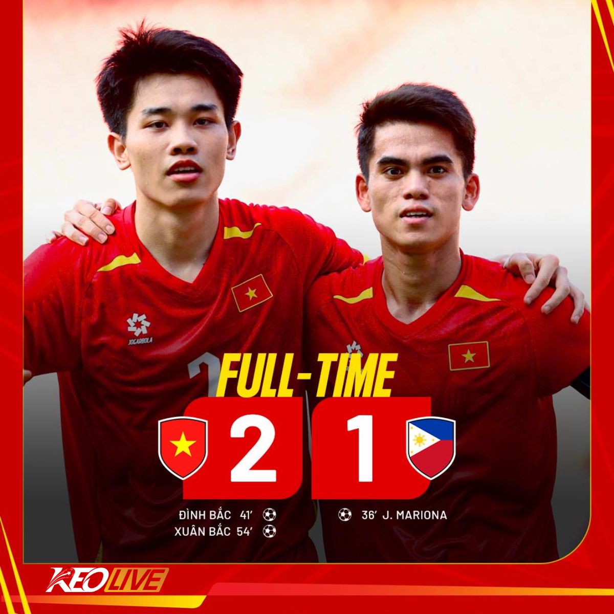 U23 Philippines 1-2 U23 Việt Nam | Keolive