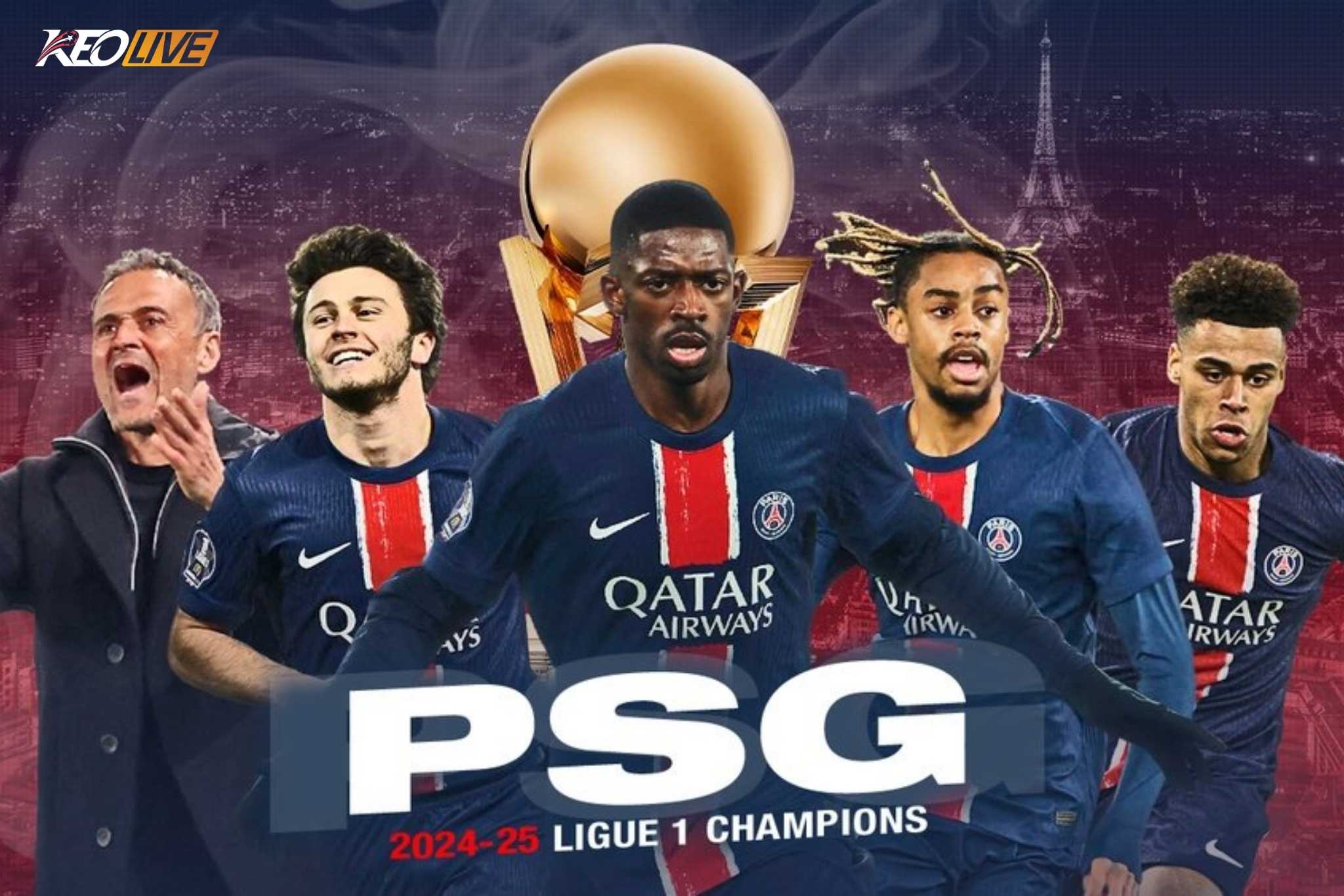 PSG vô địch Ligue 1 mùa giải 2024/25 sớm 6 vòng đấu | Keolive