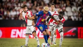 Hình ảnh cho bài Rayo Vallecano 1-1 Barcelona: Nhà vô địch bị níu chân tại Vallecas