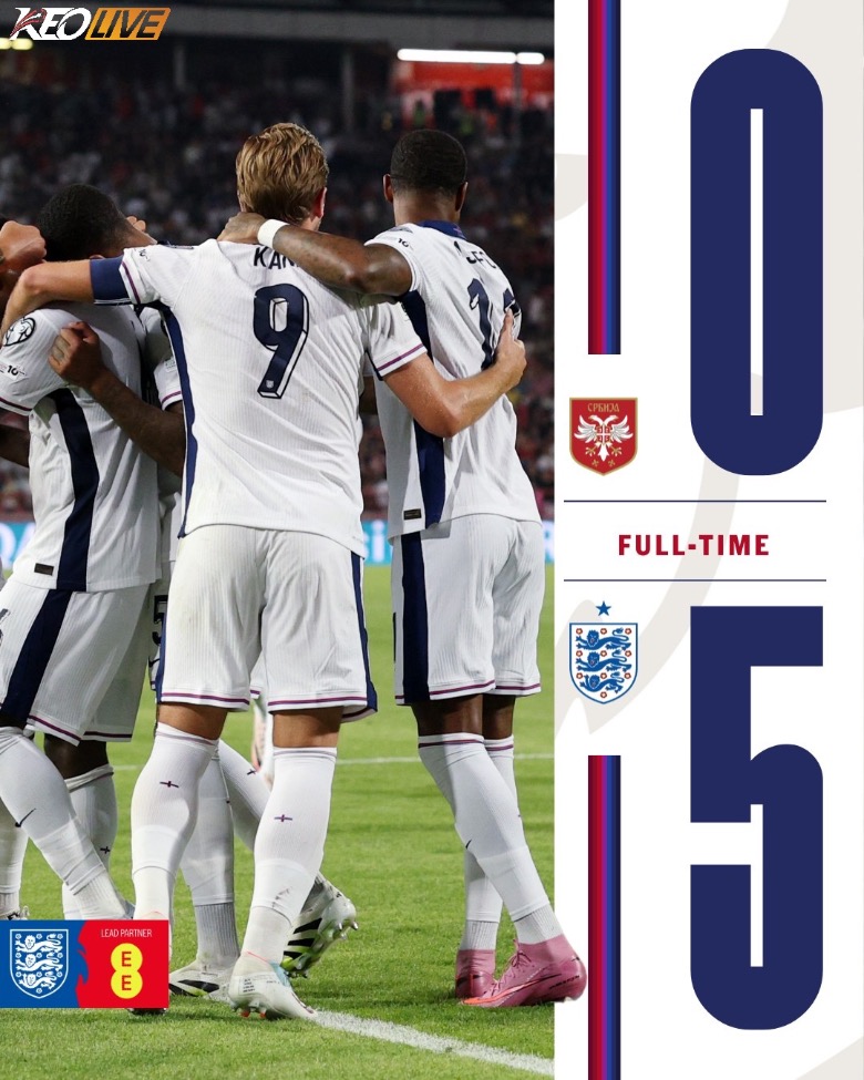 Serbia 0-5 Anh | Keolive
