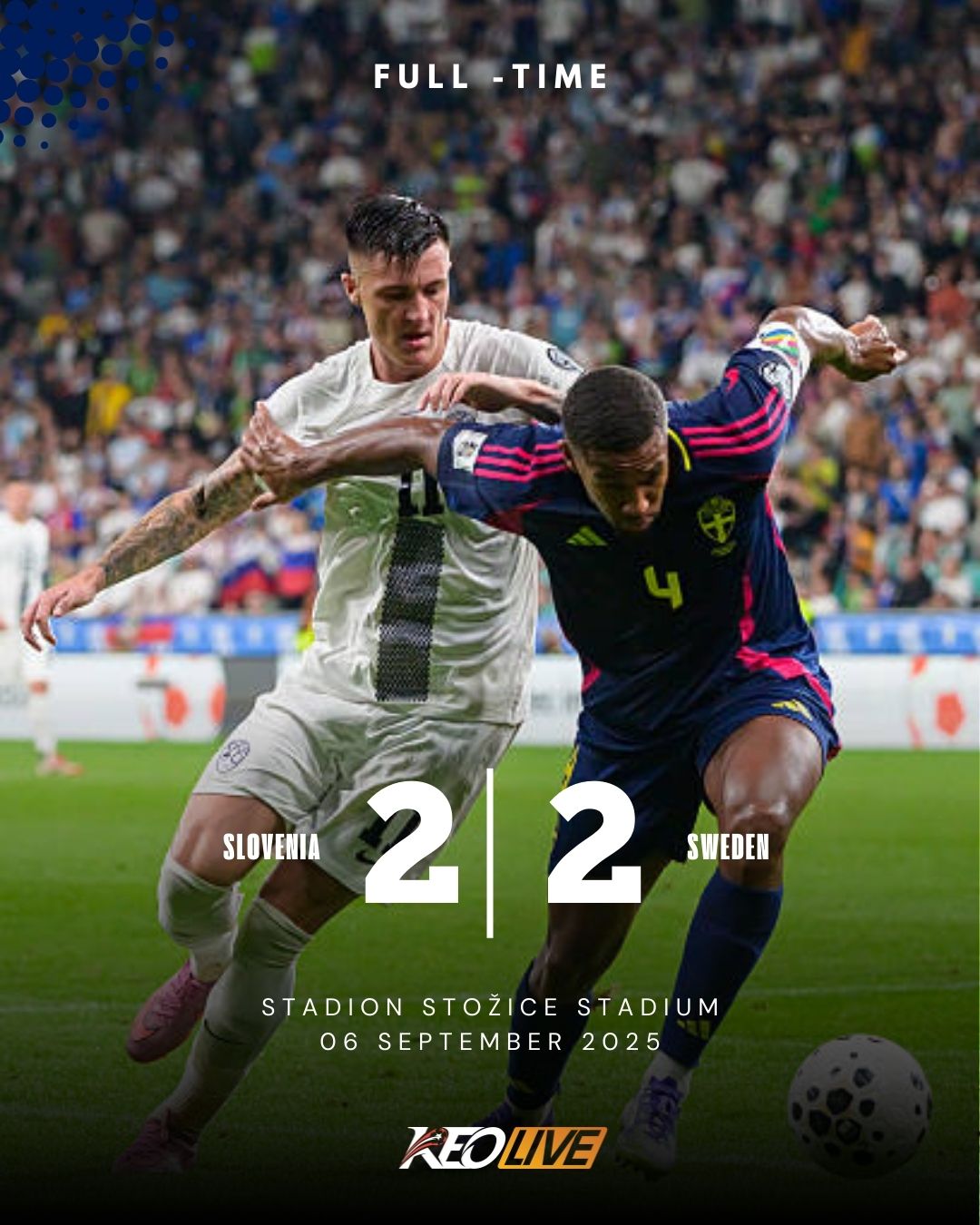 Slovenia 2-2 Thụy Điển | Keolive