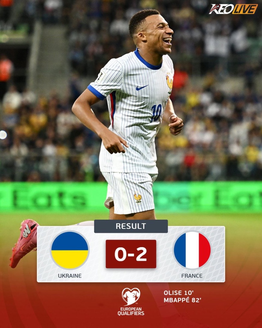 Ukraine 0-2 Pháp | Keolive