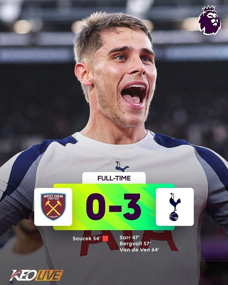 West Ham 0-3 Tottenham  | Keolive