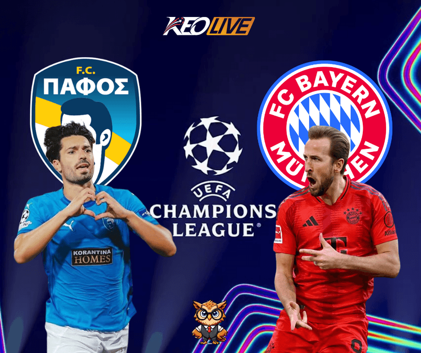 Trận so tài giữa tân binh Pafos FC vs gã khổng lồ Bayern Munich | Keolive