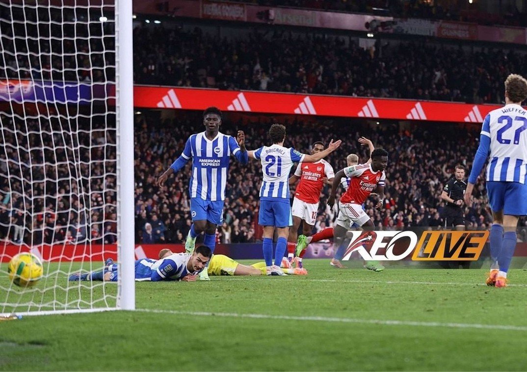 Pha nâng tỉ số lên 2-0 là bàn thắng thứ 4 của Saka trên mọi đấu trường cho Arsenal mùa này | Keolive