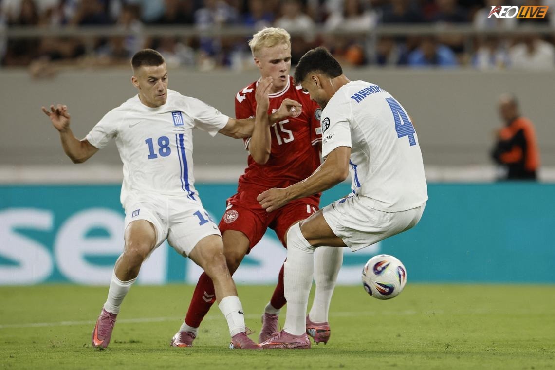 Ethniki đã để thua trắng 0-3 trước Đan Mạch ở lượt trận thứ hai | Keolive
