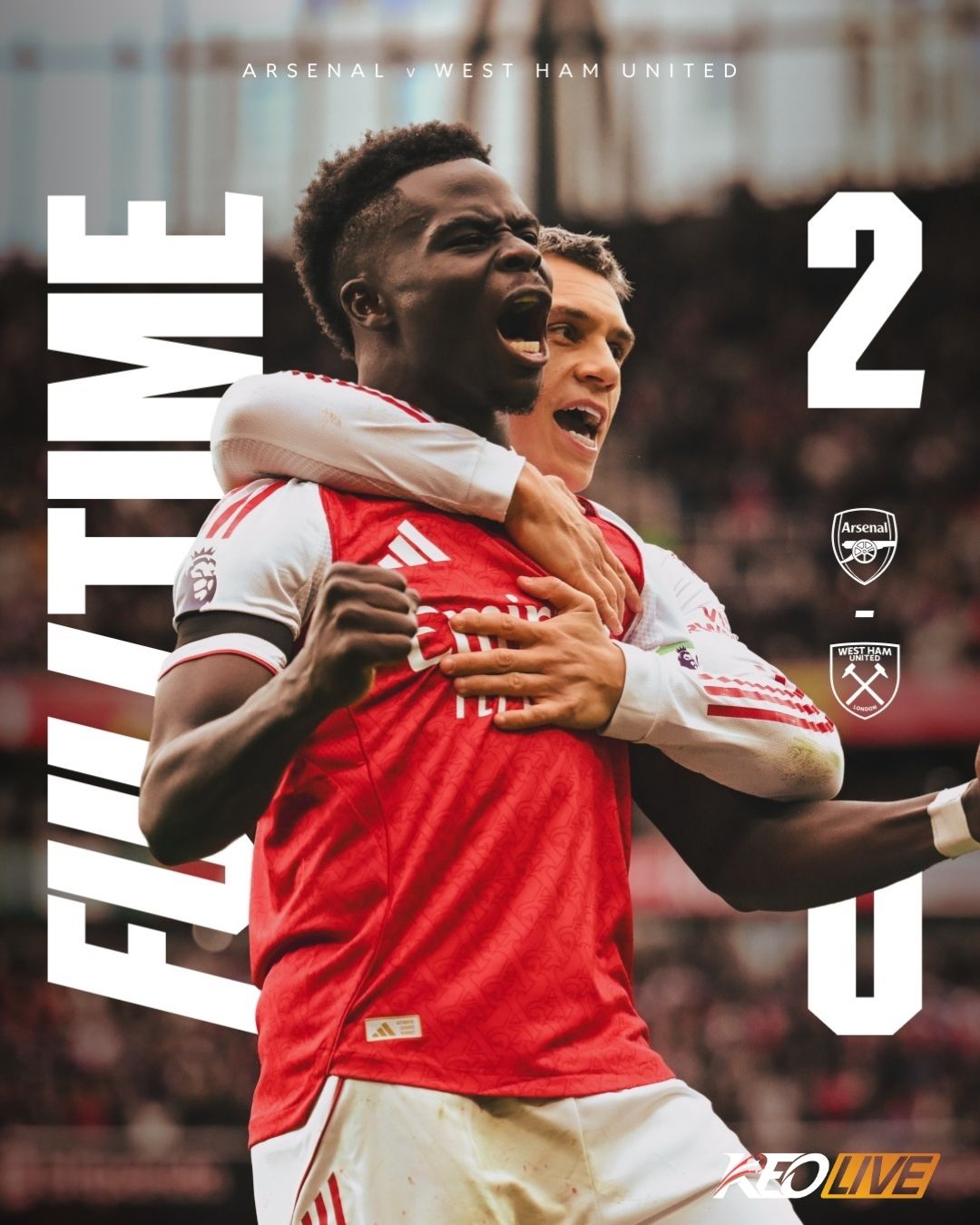 Arsenal 2-0 West Ham | Keolive
