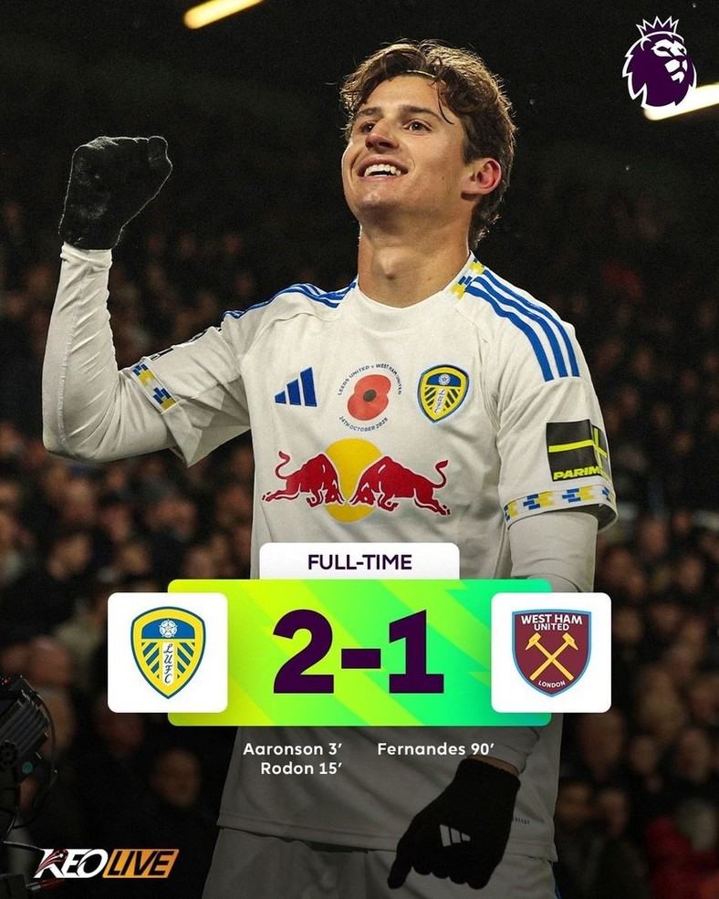 Leeds 2-1 West Ham | Keolive