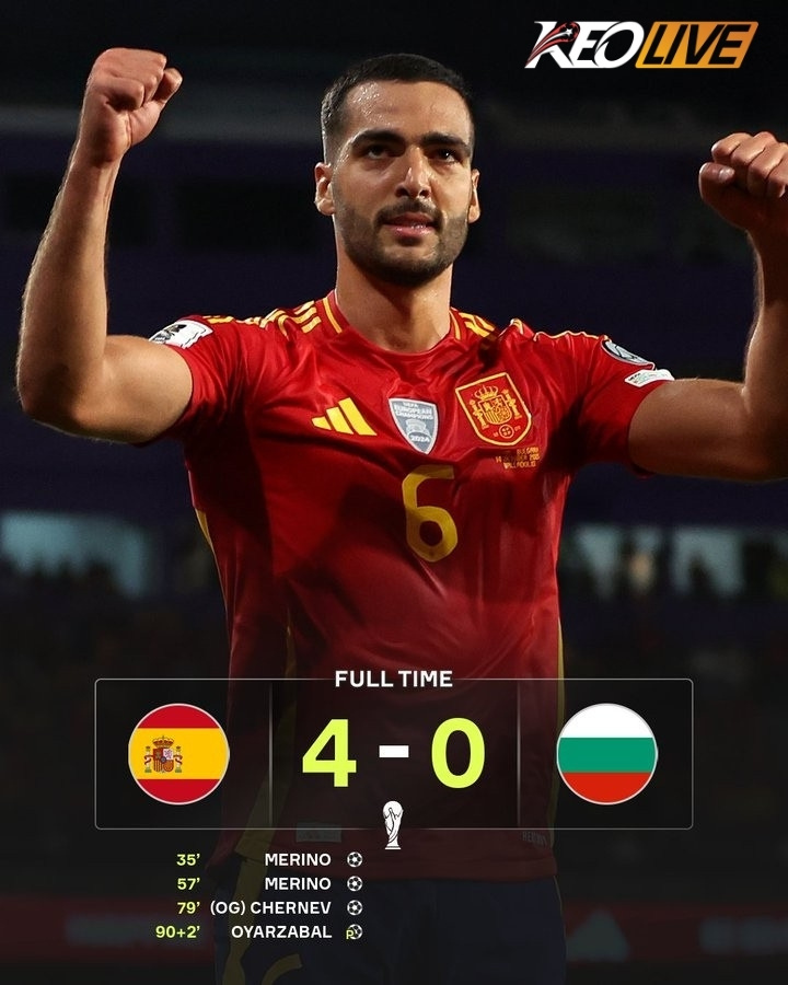 Tây Ban Nha 4-0 Bulgaria | Keolive