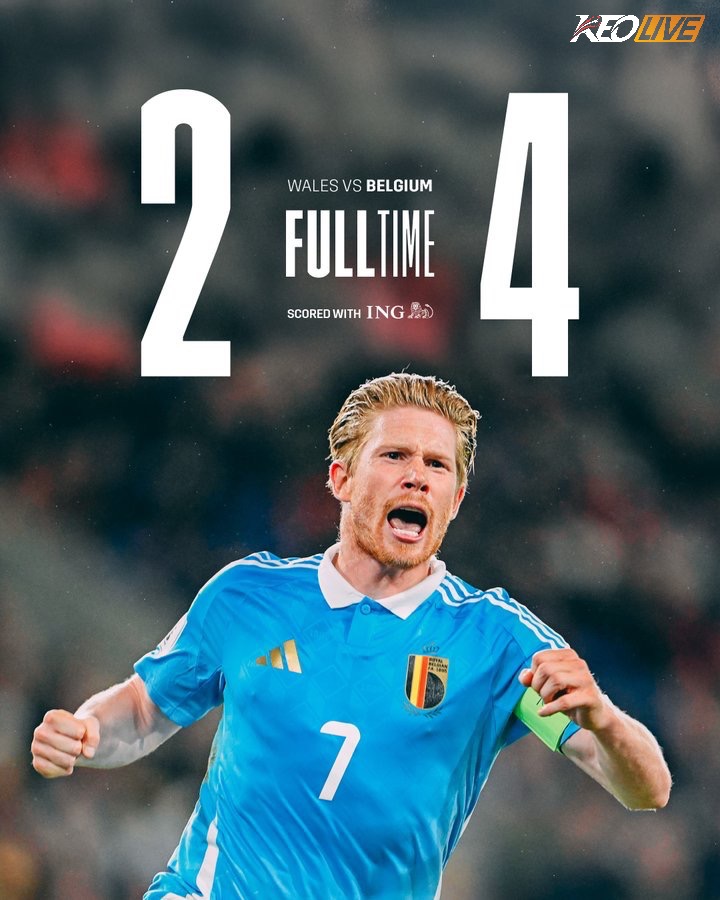 Xứ Wales 2-4 Bỉ | Keolive