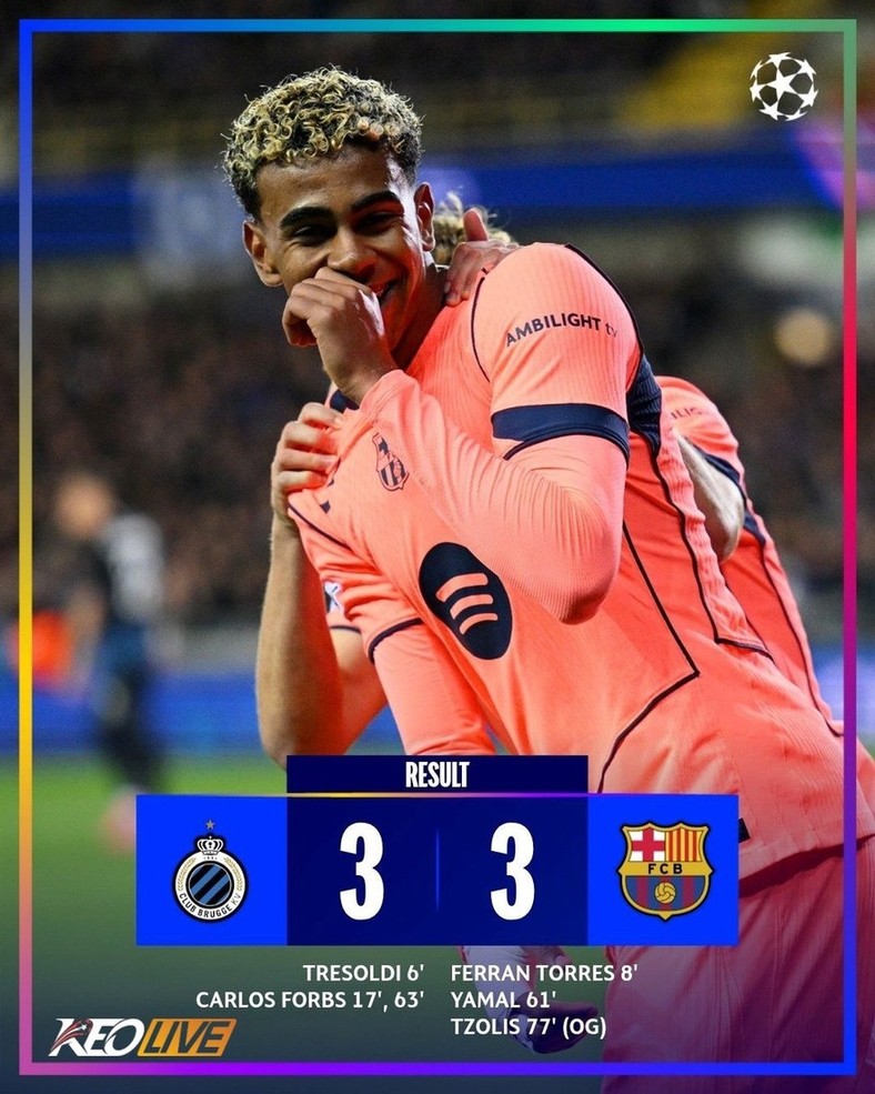 Club Brugge 3-3 Barcelona | Keolive