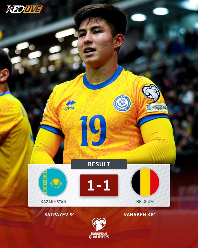 Kazakhstan 1-1 Bỉ | Keolive