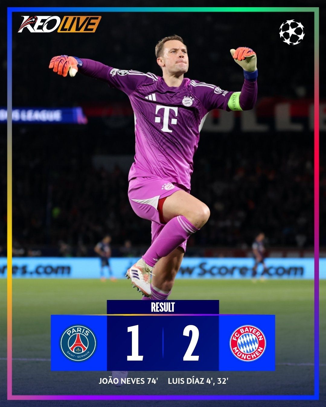 PSG 1-2 Bayern Munich | Keolive