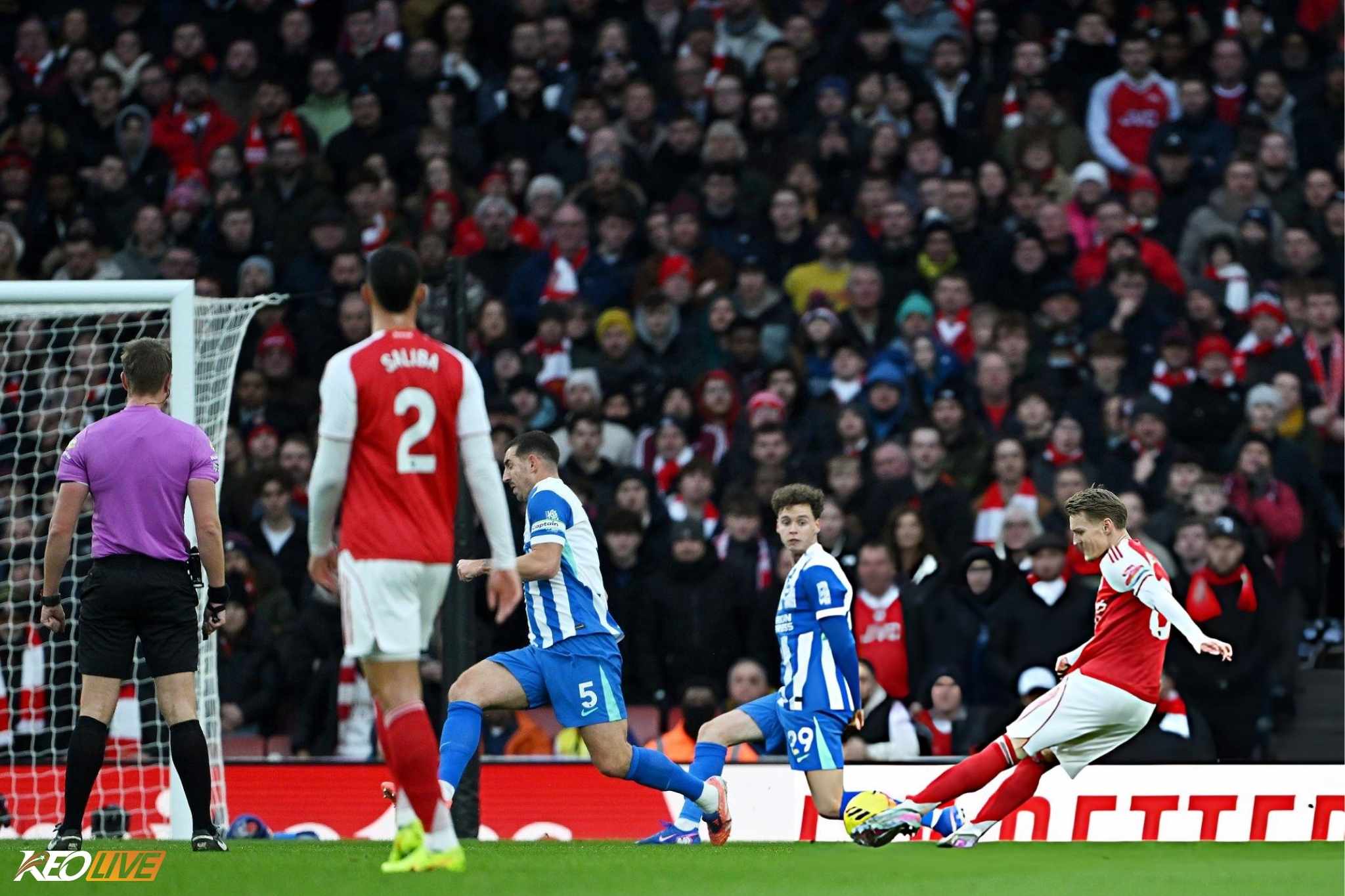 Odegaard sút xa mở tỉ số | Keolive