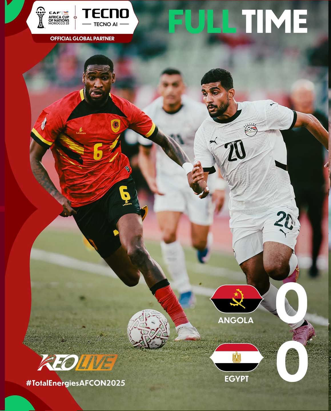 Angola 0-0 Ai Cập | Keolive