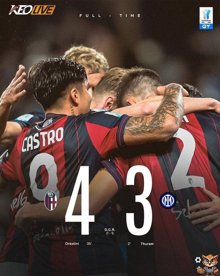 Bologna 1-1 Inter Milan (Pen. 4-3) | Keolive