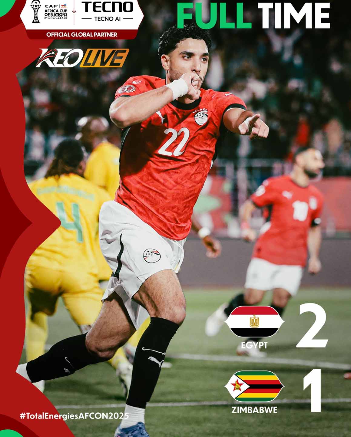 Ai Cập 2-1 Zimbabwe | Keolive