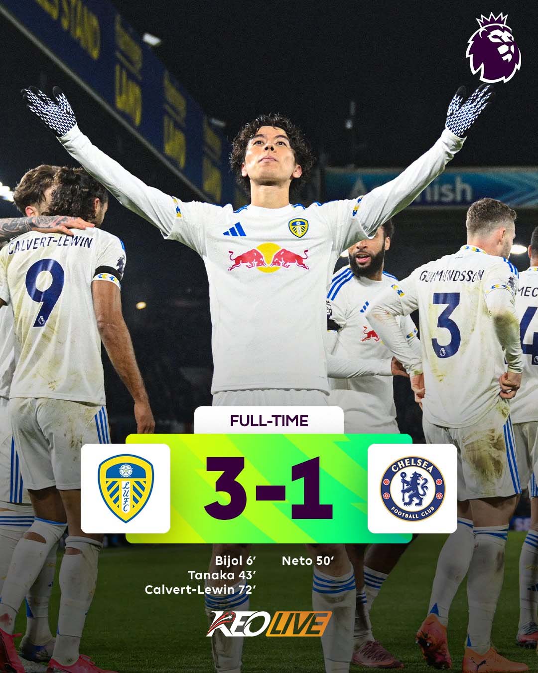 Leeds United 3-1 Chelsea | Keolive