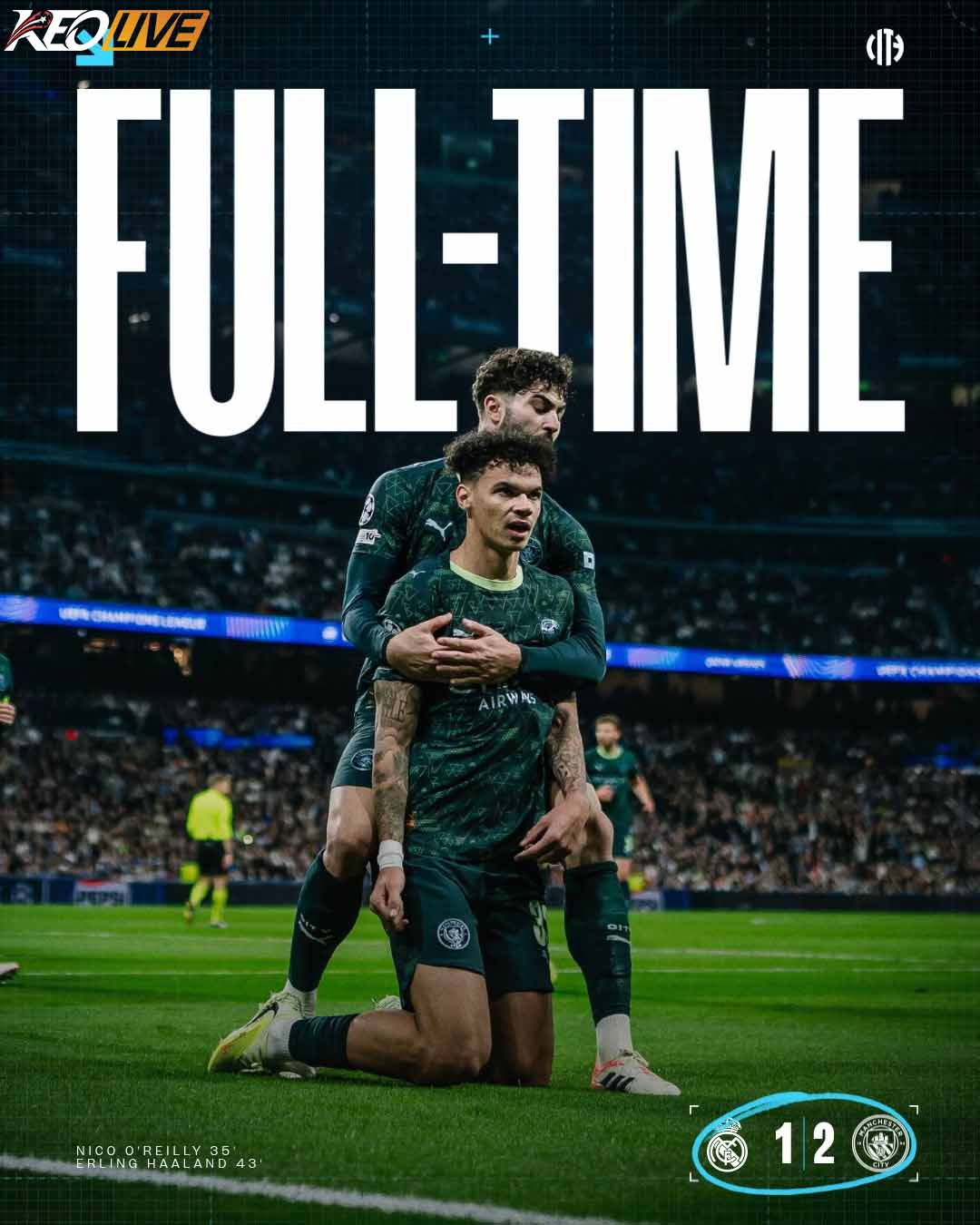 Real Madrid 1-2 Manchester City | Keolive
