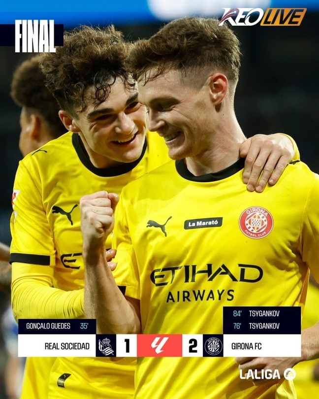 Real Sociedad 1-2 Girona | Keolive