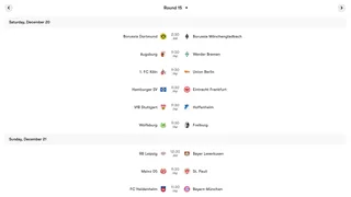 Hình ảnh cho bài Lịch thi đấu Vòng 15 Bundesliga 2025/26: Đại chiến top đầu