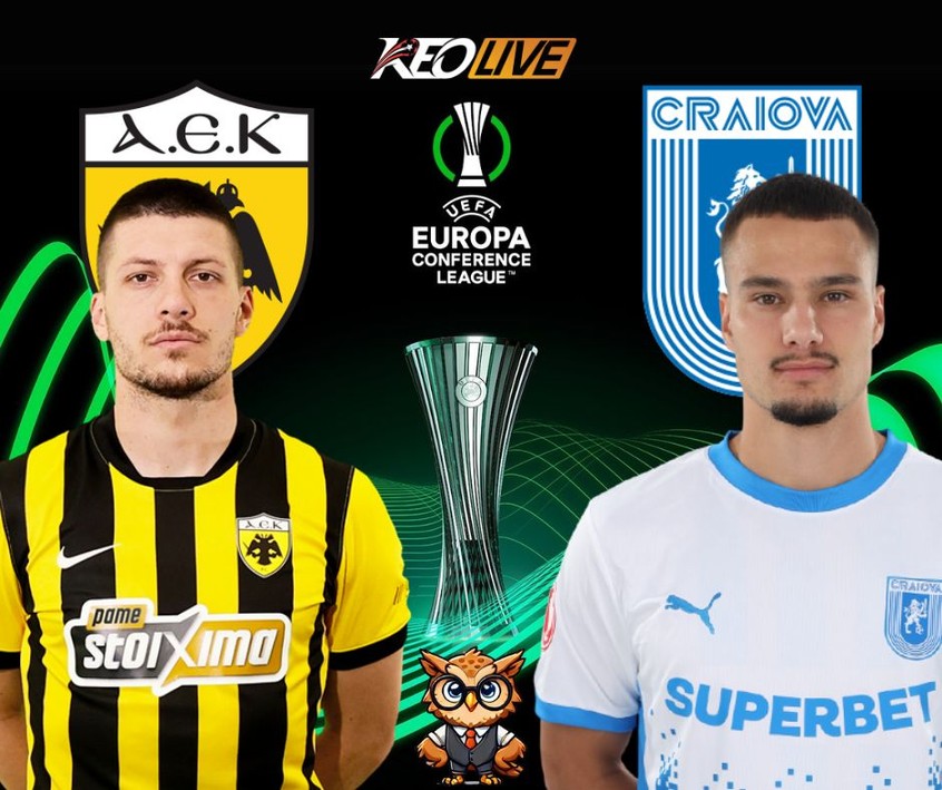 Trận đấu giữa AEK Athens vs Universitatea Craiova | Keolive