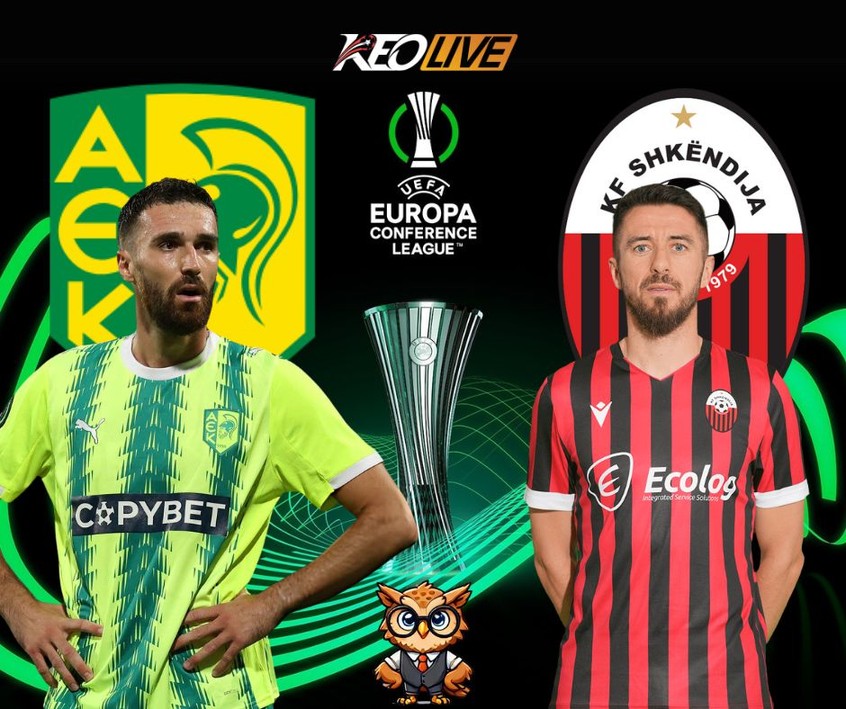 Trận đấu giữa AEK Larnaca vs KF Shkendija | Keolive