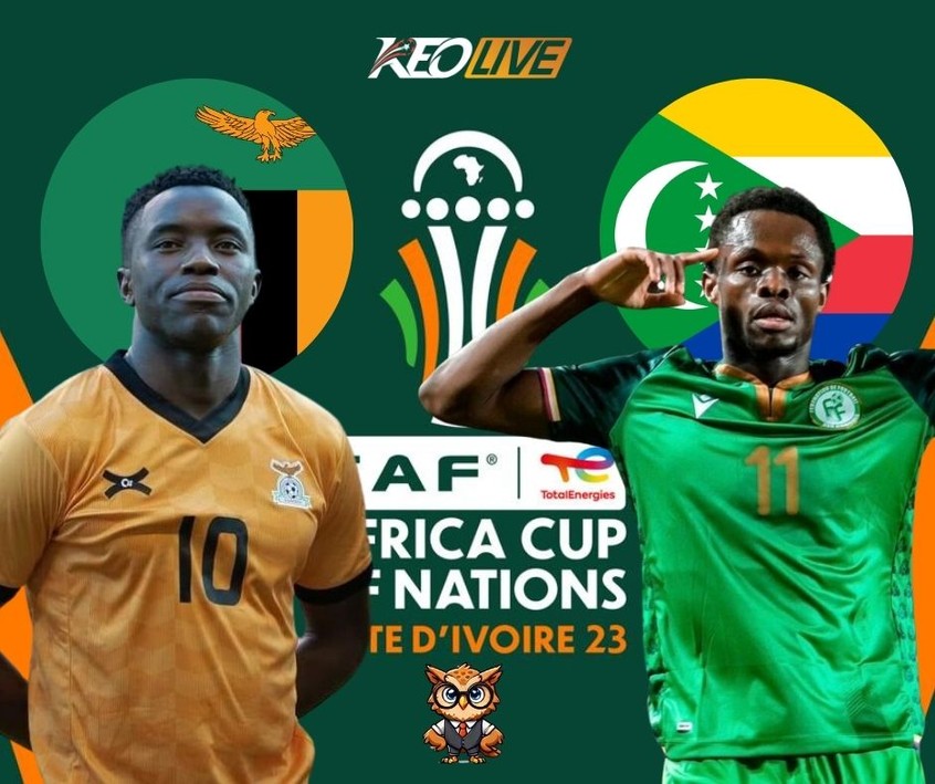 Trận đấu giữa Zambia vs Comoros | Keolive