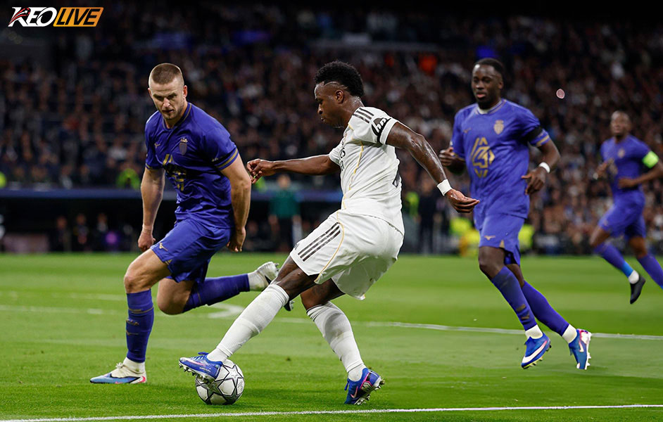 Vinicius liên tục làm khổ hàng phòng ngự của Monaco | Keolive