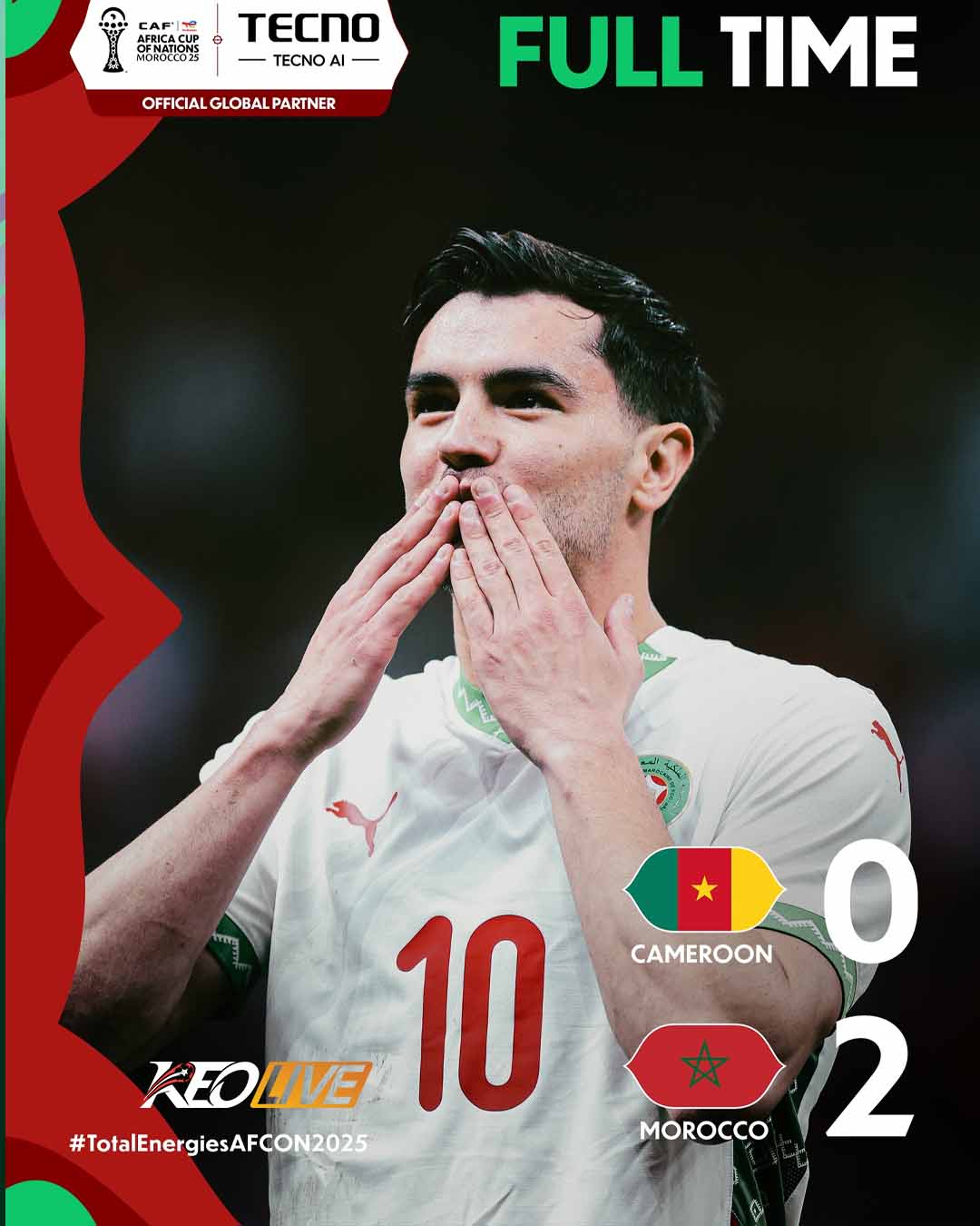 Cameroon 0-2 Ma Rốc | Keolive