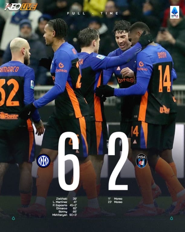 Inter Milan 6-2 Pisa | Keolive