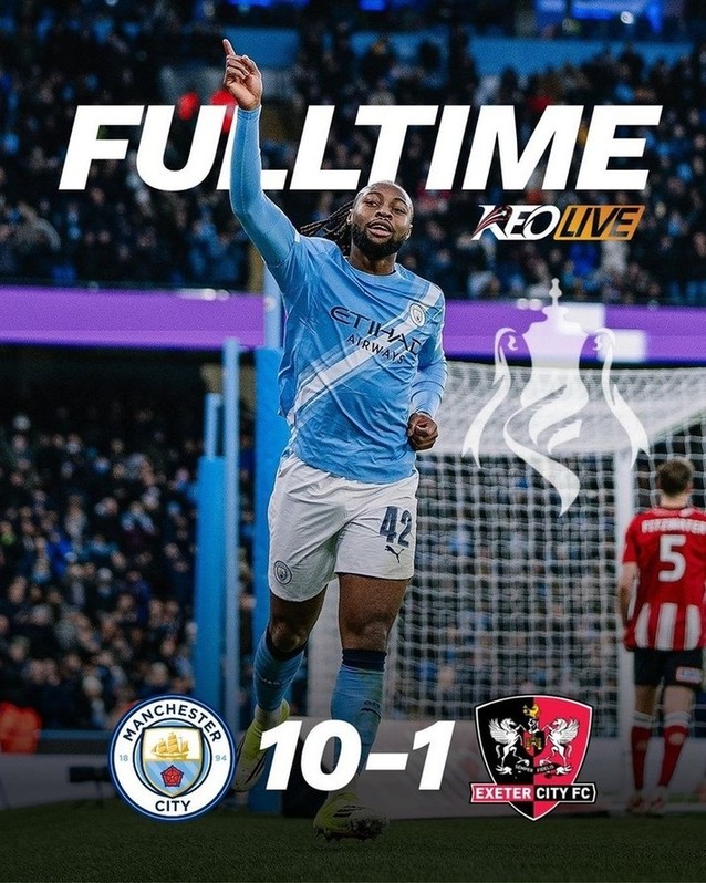 Manchester City 10-1 Exeter | Keolive