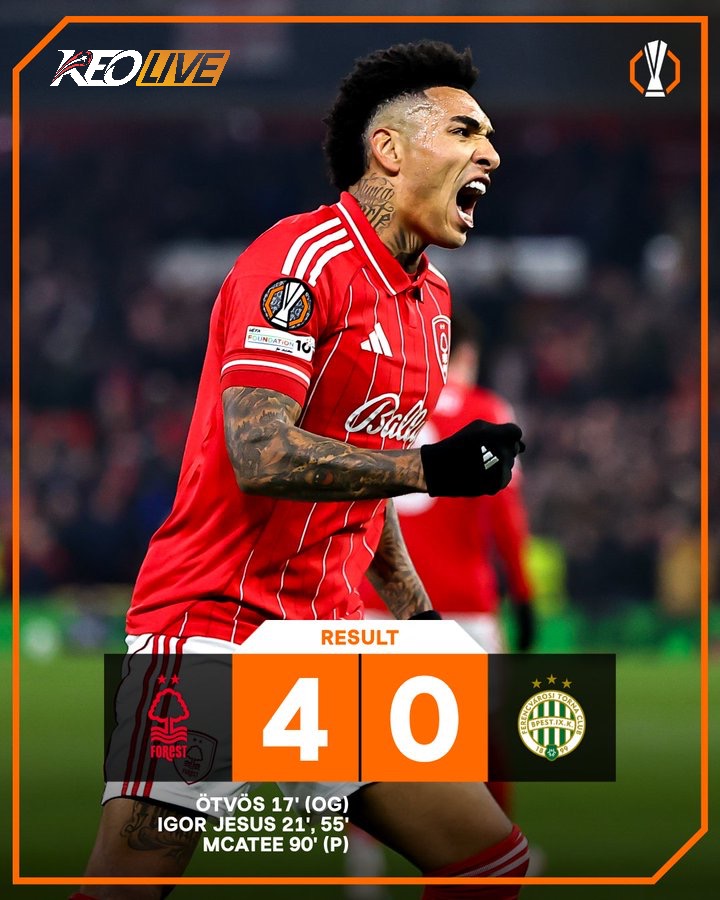 Nottingham Forest 4-0 Ferencvaros | Keolive