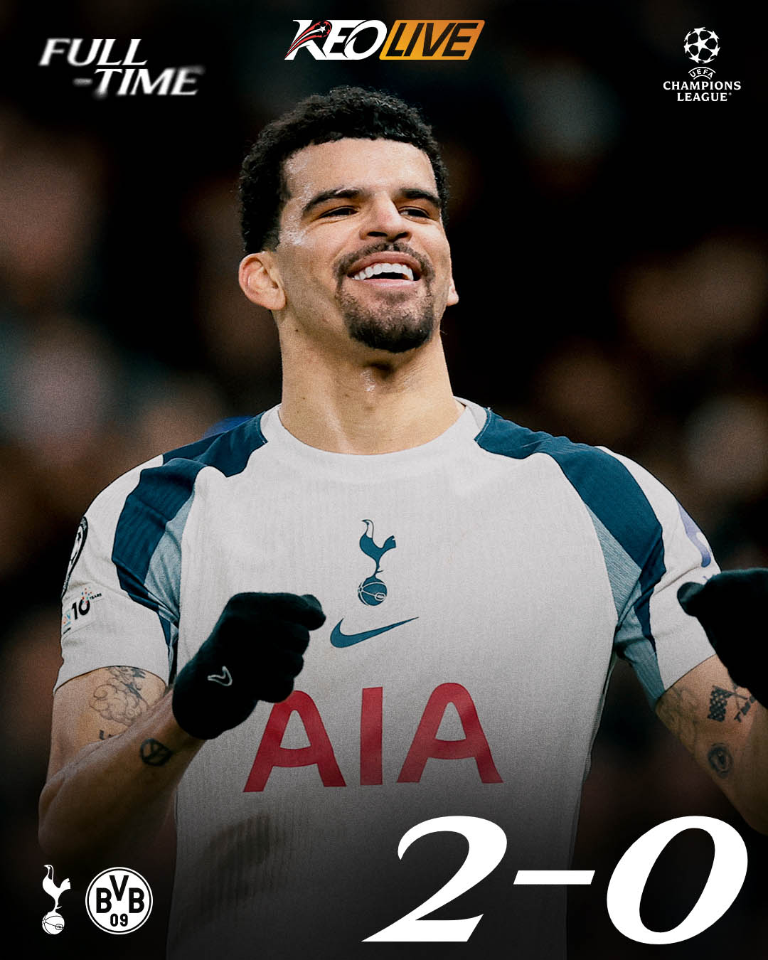Tottenham Hotspur 2-0 Borussia Dortmund | Keolive