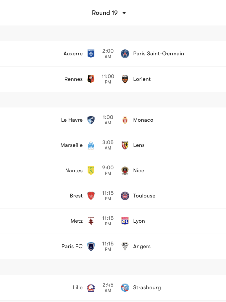 Lịch thi đấu vòng 19 League 1 2025/26 | Keolive