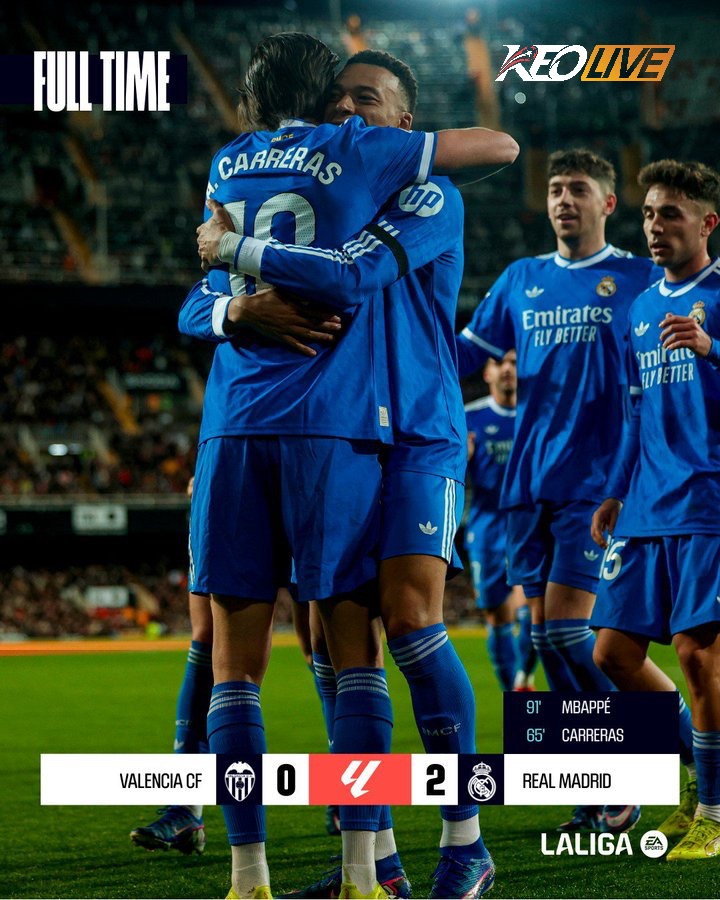 Valencia 0-2 Real Madrid | Keolive