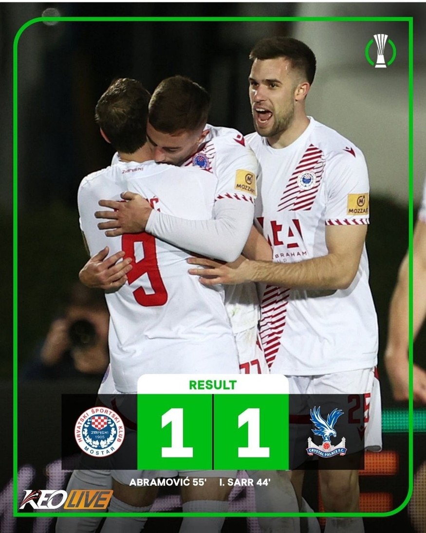 Zrinjski Mostar 1-1 Crystal Palace | Keolive
