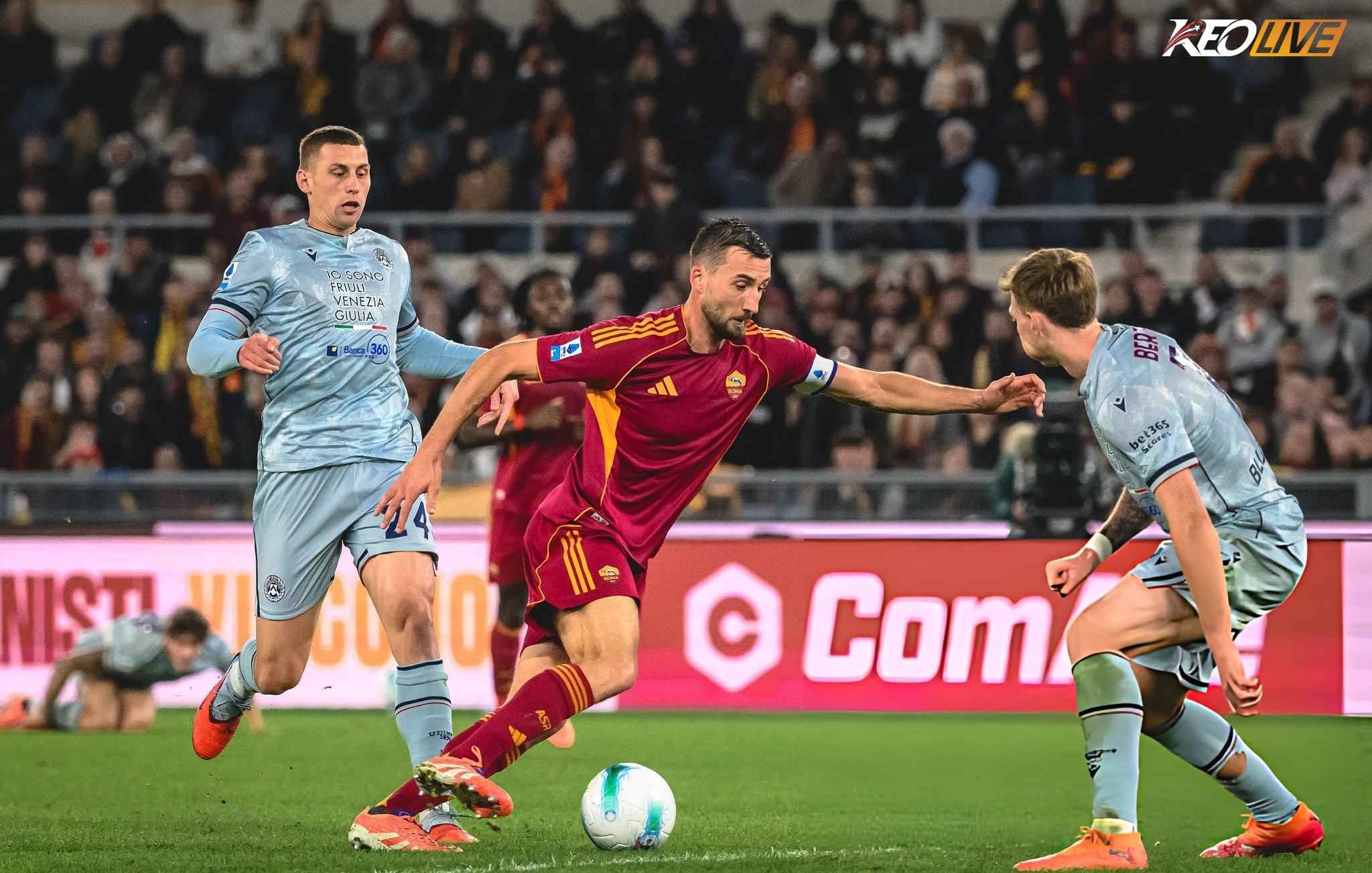 Lần gặp nhau gần nhất Udinese vs Roma | Keolive