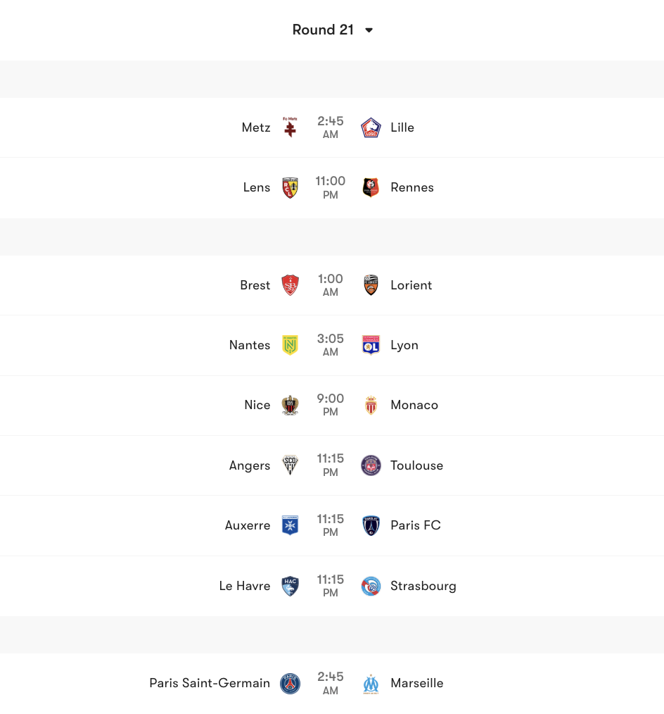 Lịch thi đấu vòng 21 League 1 2025/26 | Keolive