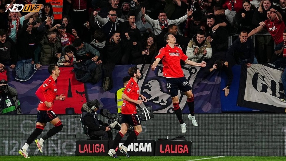 Osasuna hưng phấn sau chiến thắng 2-1 trước Real Madrid | Keolive