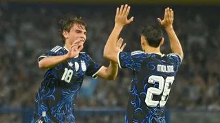 Hình ảnh cho bài  Nico Paz lập siêu phẩm đá phạt, Argentina thắng nhọc nhằn a