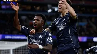 Hình ảnh cho bài Thẻ đỏ cho Silva, cú đúp cho Vinicius và lời tạm biệt Champions League cho Man City