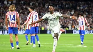 Hình ảnh cho bài Vinicius lập cú đúp, đem về chiến thắng cho Real trong trận derby Madrid